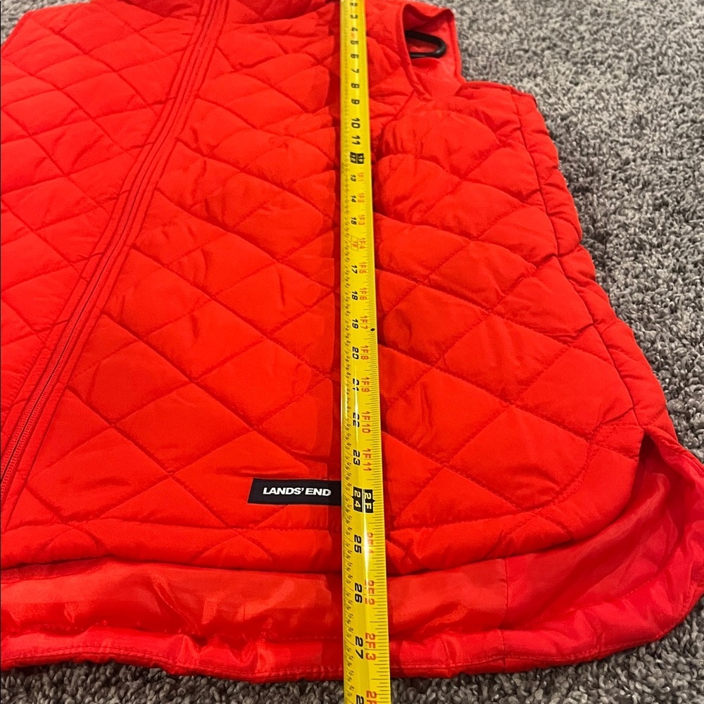 Lands' End Vibrant Red Quilted Vest woman’s large - Picture 4 of 5